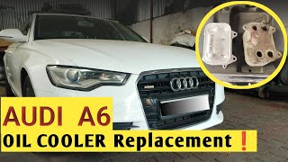 AUDI A6 Oil Cooler replacement💯TheRearHub audi audia6 audilover [upl. by Aven272]