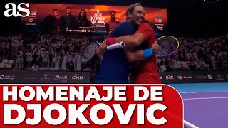 El HOMENAJE de DJOKOVIC a NADAL tras su ÚLTIMO PARTIDO [upl. by Curran586]