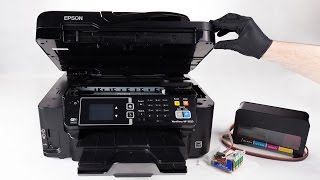 Instrukcja instalacji systemu CISS w drukarce Epson WF3620  WF7710  WF7720  WF7620 [upl. by Gurl205]