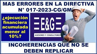 MAS ERRORES Y CONTRADICCIONES EN LA DIRECTIVA N° 0172023CGGMPL [upl. by Leler778]