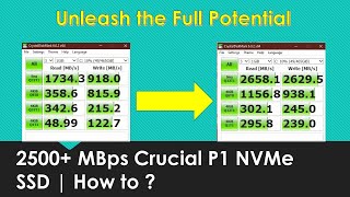 How to increase transfer rate to 2600 MBs Crucial P1 NVMe SSD M2 DriveMomentum Cache [upl. by Anselm745]