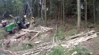 John Deere forestry machines 1270 amp 1210E Logging Sweden skyview [upl. by Amjan]