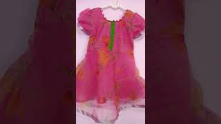 Baby frock  Saree to frock  PomPom design  Kids fashion  ladies tailor [upl. by Atilamrac]