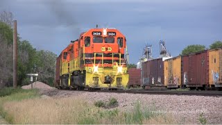 Pipe Train on the Rapid City Pierre and Eastern Railroad with two SD402s RCPE PRC Sub and drones [upl. by Ocirled435]