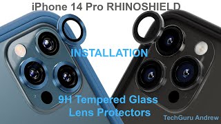 iPhone 14 Pro 9H Tempered Glass Lens Protectors RHINOSHIELD INSTALLATION [upl. by Alejandra]