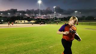 Central Florida Suns 12U softball working on catching on the run with a football drill [upl. by Atel]