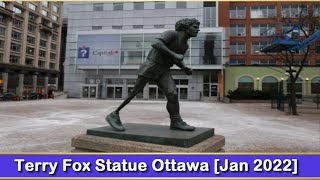 Terry Fox Statue Ottawa  Ottawa Convoy   Watch Full Details Terry Fox Statue  Ottawa Protest [upl. by Yenahteb]