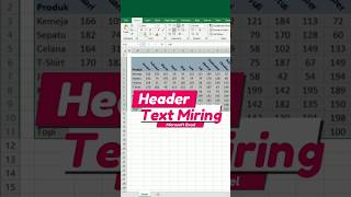 Excel Trik Cara Membuat Header Text Miring di Excel excel shorts [upl. by Lisette]