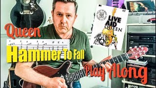 Queen Hammer To Fall Live Aid 85 Guitar Play Along Guitar Tab Bohemian Rhapsody Movie [upl. by Joceline]