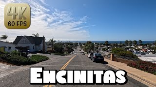 Driving Around Beautiful Encinitas California in 4k Video [upl. by Nesrac]