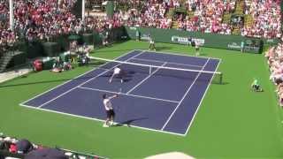 RaonicLopez vs BhupathiNestor 3  2013 BNP Paribas Open [upl. by Eniarrol]