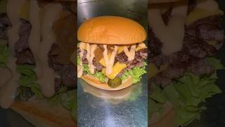 Triple patty smash burger 🍔  3 patty burger shortvideo burger [upl. by Ayotyal]