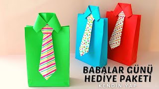 BABALAR GÃœNÃœ HEDÄ°YE PAKETÄ° YAPIMI ğŸğŸ‘” KAÄITTAN ORÄ°GAMÄ° GÃ–MLEK KRAVAT YAPIMIğŸ‘” BABALAR GÃœNÃœ HEDÄ°YESÄ° [upl. by Ronna513]