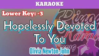 Hopelessly Devoted To You by Olivia Newton  John Karaoke  Lower Key  3 [upl. by Neret]