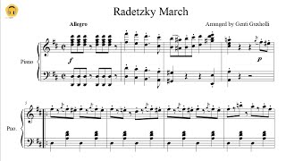 Radetzky March by Johann Strauss I Piano SoloSheets [upl. by Ardnasyl885]