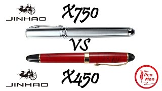 Battle of the Budget Pens Jinhao X750 vs X450 Fountain Pens [upl. by Drofiar191]