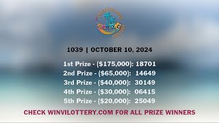 VI Lottery Drawing Results for 1039 Celebrating Hispanic Heritage Month Ticket  10102024 [upl. by Ricard716]