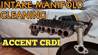 Hyundai Accent CRDI Intake Manifold Cleaning  DIY [upl. by Adiell]