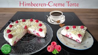 Himbeeren Creme Torte🍰 ohne Backofen ohne Mehl amp Zucker [upl. by Vish765]