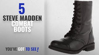 Top 5 Steve Madden Combat Boots 2018 Steve Madden Womens Troopa 20 Combat Boot Black Leather [upl. by Fulvia]