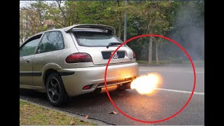 اجعل سيارتك تنفث اللهب diy flame thrower rev limiter English subtitles [upl. by Iorgos]