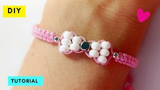 🎀 TUTORIAL PASO A PASO PULSERAS CON LAZO PARA PRINCIPIANTES [upl. by Asiuol]