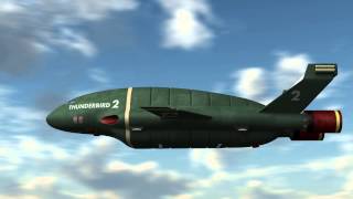 Thunderbird 2 over a scrolling sky [upl. by Ahsikym]