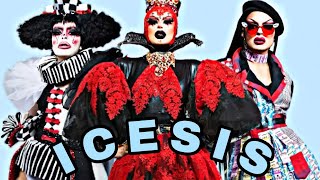 All of Icesis Coutures Runway Looks  Canadas Drag Race S2 [upl. by Alecram696]