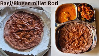 Ragi roti recipe nachni bhakri at home How to make finger millet flat bread recipe [upl. by Nevear]