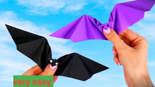 How to make fold Origami flapping bat  handmade paper bat papercrafts craft art [upl. by Leis]