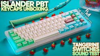 Islander PBT Keycap Set Unboxing  Tangerine Switches Build amp Sound Test4K60 [upl. by Phox451]