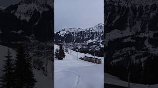 Snowy days in Mürren Switzerland [upl. by Ahsinrac]