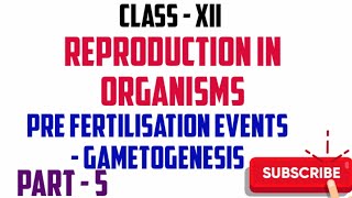 REPRODUCTION IN ORGANISM SEXUAL REPRODUCTION GAMETOGENESIS [upl. by Rodd107]