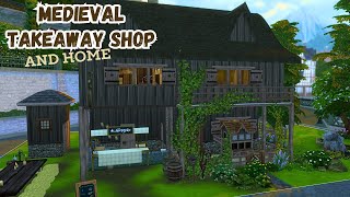 A Medieval Takeaway Shop amp Home  Sims 4 Speed Build [upl. by Nongim646]