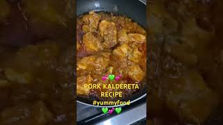 PORK KALDERETA RECIPE SO CREAMY COOK TO TOMATO SAUCEshortvideoyummyfood [upl. by Sesilu]