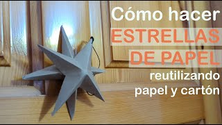 Cómo hacer ESTRELLAS DE PAPEL con material reciclado  manualidades fácil y sostenible  howto [upl. by Dare]