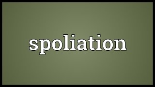 Spoliation Meaning [upl. by Lyj]