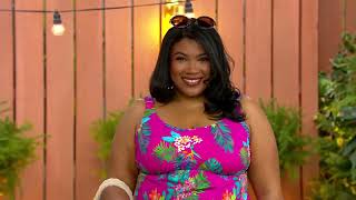 Kim Gravel x Swimsuits For All Scoop Neck Tankini Set w Bike Shorts on QVC [upl. by Saretta684]