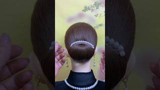 beautiful hair Juda style easy to make with stick clips shorts [upl. by Anibla]