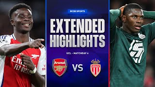 Arsenal vs Monaco Extended Highlights  UCL League Phase MD 6  CBS Sports Golazo [upl. by Durno455]