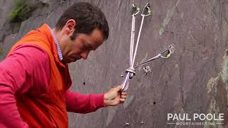 Building a Climbing belay with a sling to 3 anchor points [upl. by Ecyak]