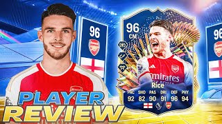 🔥96 TOTS DECLAN RICE PLAYER REVIEW  EA FC 24 ULTIMATE TEAM [upl. by Yup718]