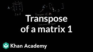 Transpose of a matrix  Matrices  Precalculus  Khan Academy [upl. by Uol]