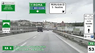 RA 6  Raccordo Autostradale BETTOLLE  PERUGIA  Direzione SS 3Bis [upl. by Andert728]