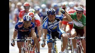 Tour de France 2001  stage 6  Last sprint before the mountains Rolf Sørensen talks retirement [upl. by Arikihs689]