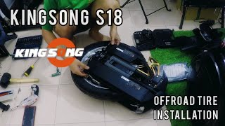 EUC  Kingsong S18  Offroad Tire Instalation  Timelapse [upl. by Curson932]