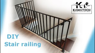 Stalowa barierka schodowa w stylu LOFT z profili 20x20 mm diy industrial Stair railing kamatech [upl. by Janene210]