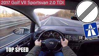 2017 Volkswagen Golf VII Sportsvan 20 TDI BMT 150PS POV Autobahn TOP SPEED 1080p Full HD [upl. by Erb]