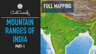 Mountain Ranges of India  PART 1  North amp NorthEast India  Full Mapping Practice [upl. by Klepac511]