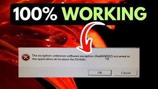 The Exception Unknown Software Exception 0xe0434352 Error In Windows 11 FIXED [upl. by Eicirtap]